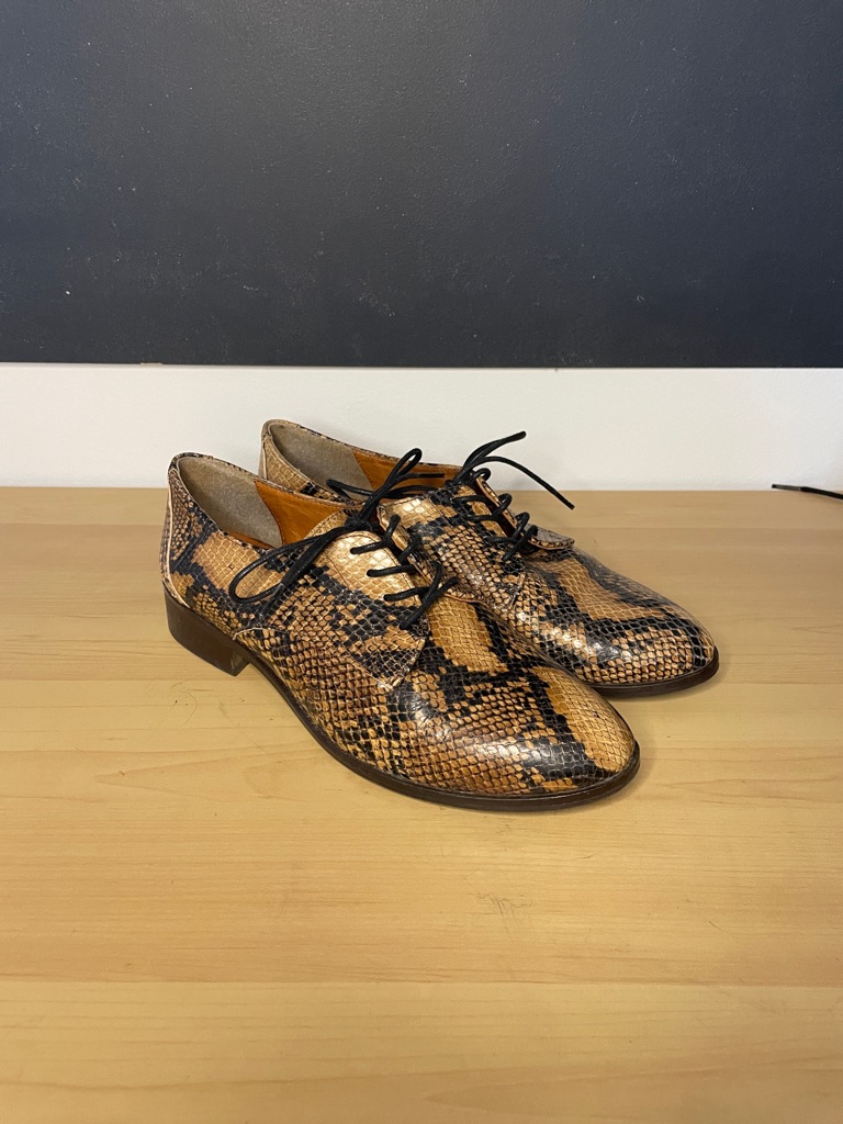 L'intervalle Brown And Black Snakeskin Lace-Up Oxfords